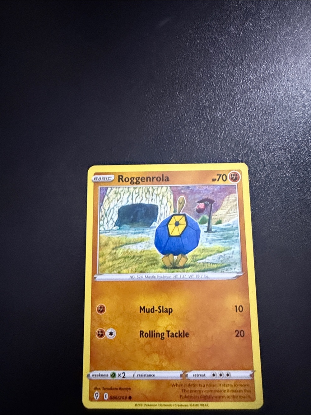 Roggenrola Pokémon Trading Card - Yellow Border